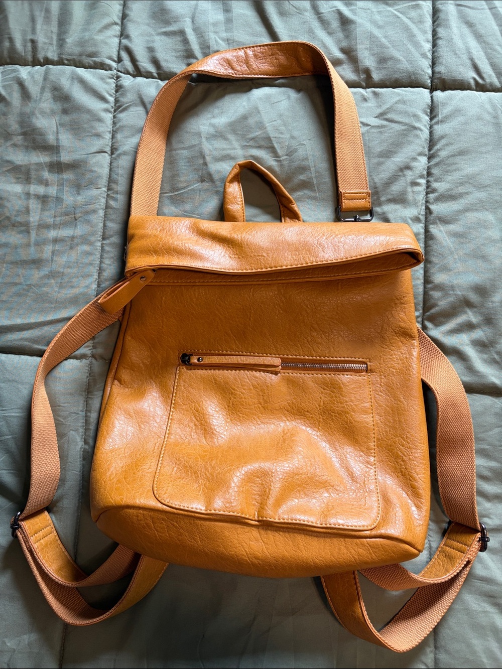 Urban Expressions Tan Leather-Look Backpack